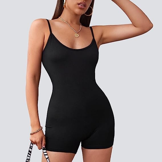 Women's Jumpsuits Bodysuit One Piece Strappy Shorts Rompers Workout Sleeveless Outfit
