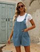 Women's Casual Summer Cotton Linen Rompers Overalls Jumpsuit Shorts