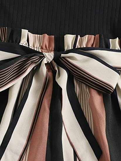 Women's Summer Sleeveless Striped Belted Tank Romper Short Jumpsuit