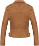 Women's Stylish Notched Collar Oblique Zip Suede Leather Moto Jacket