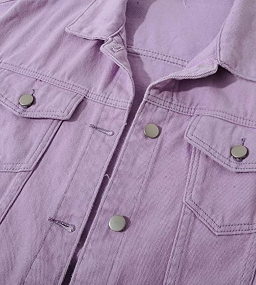 Women's Basic Button Down Denim Jean Jacket Coat