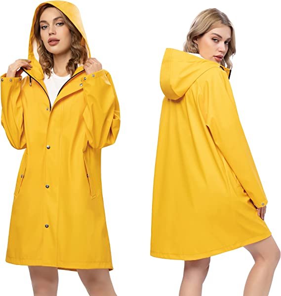 Raincoat for Women Waterproof Jacket Outdoor Ladies Lightweight Trench Coat