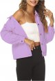 Women's Basic Button Down Denim Jean Jacket Coat